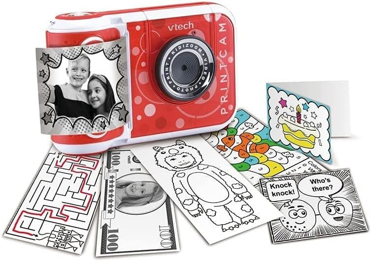 Kids Instant Print Camera Video Recorder Selfie Camera Games Red Toy