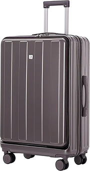 Gray 20” Cabin Spinner Suitcase Hard Shell USB Charging Carry On