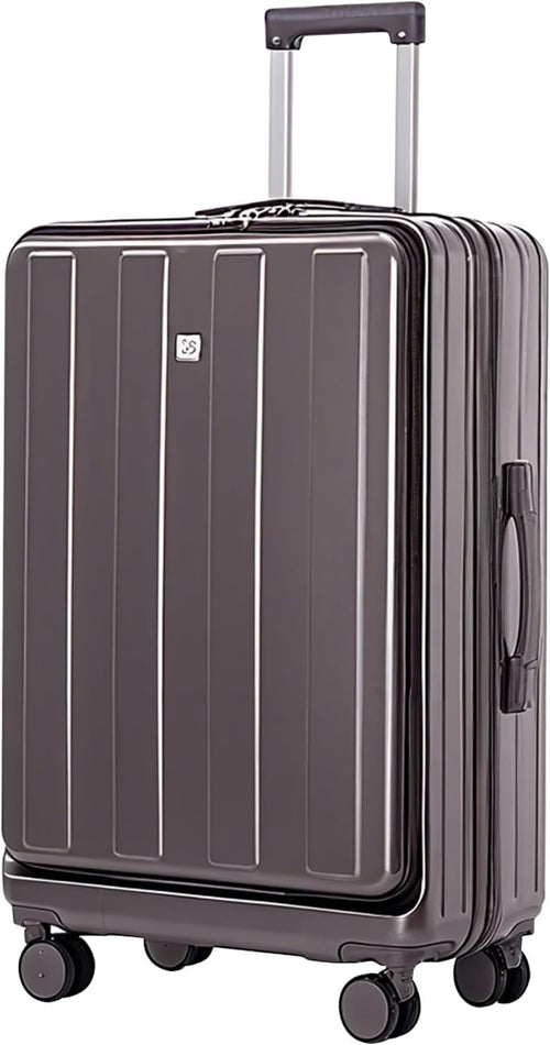 Gray 20” Cabin Spinner Suitcase Hard Shell USB Charging Carry On