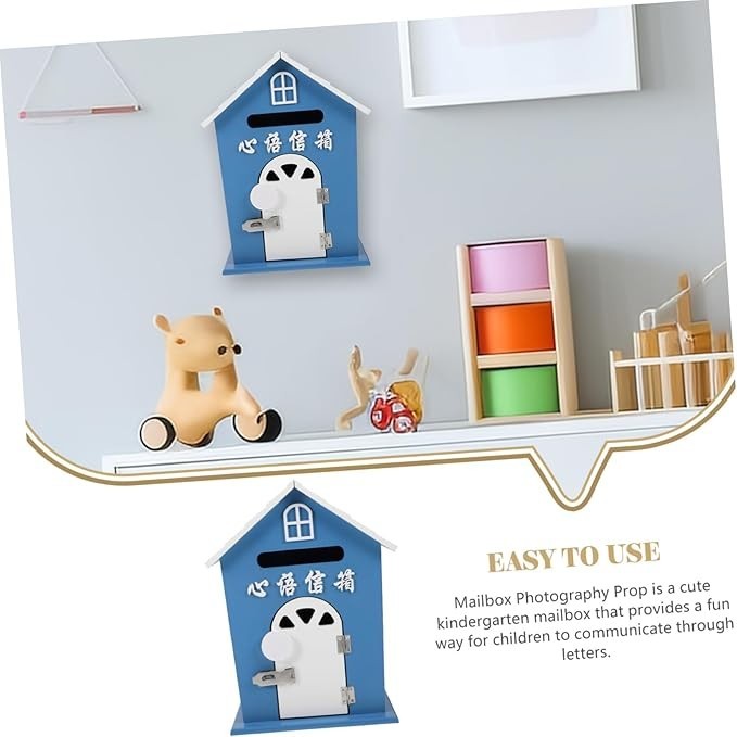 Lockable Wall Mounted Mailbox Outdoor Blue | Secure Post Box for Home & Garden