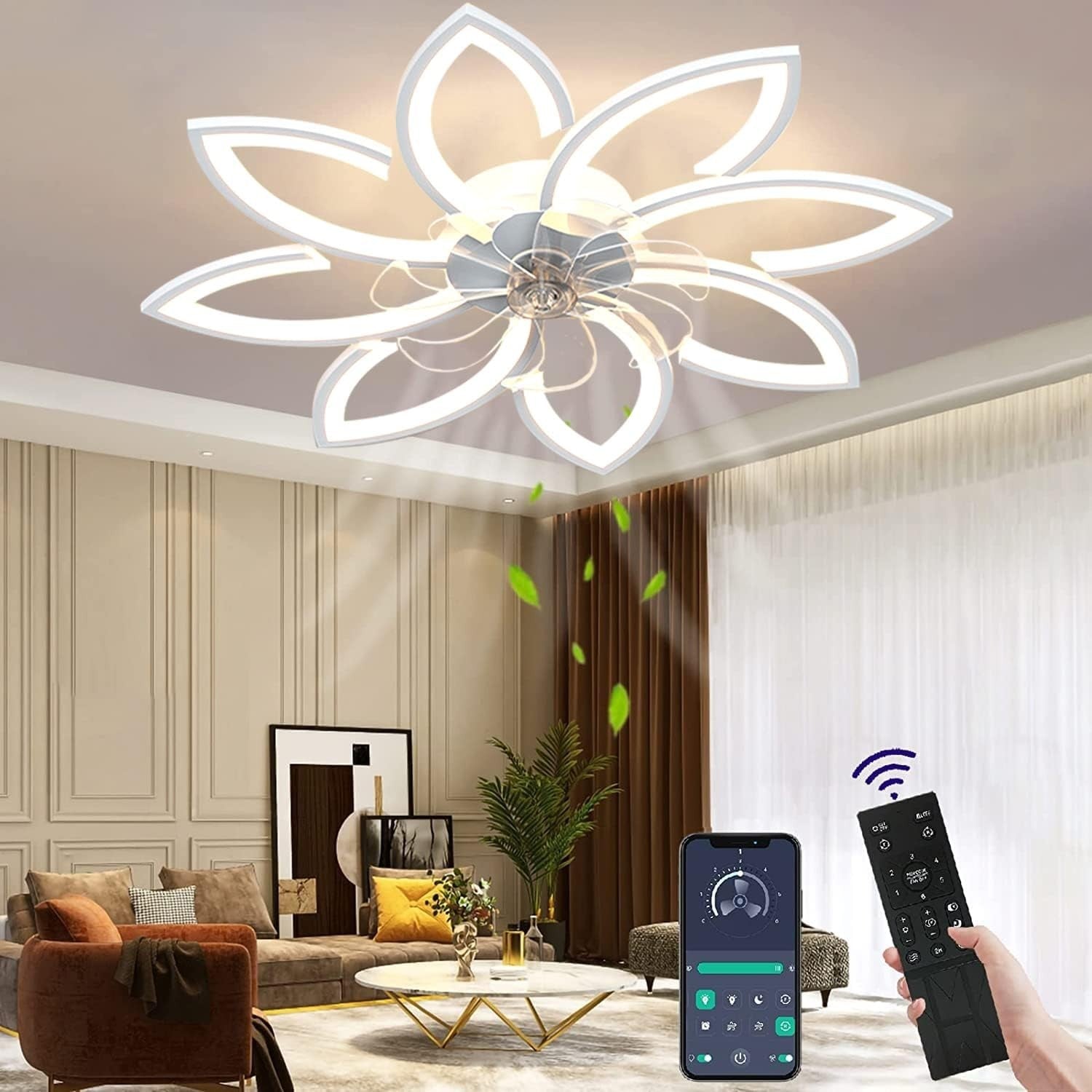 Wildcat 90CM Ceiling Fan with LED Light, Remote & Bluetooth, 6-Speed, Timer