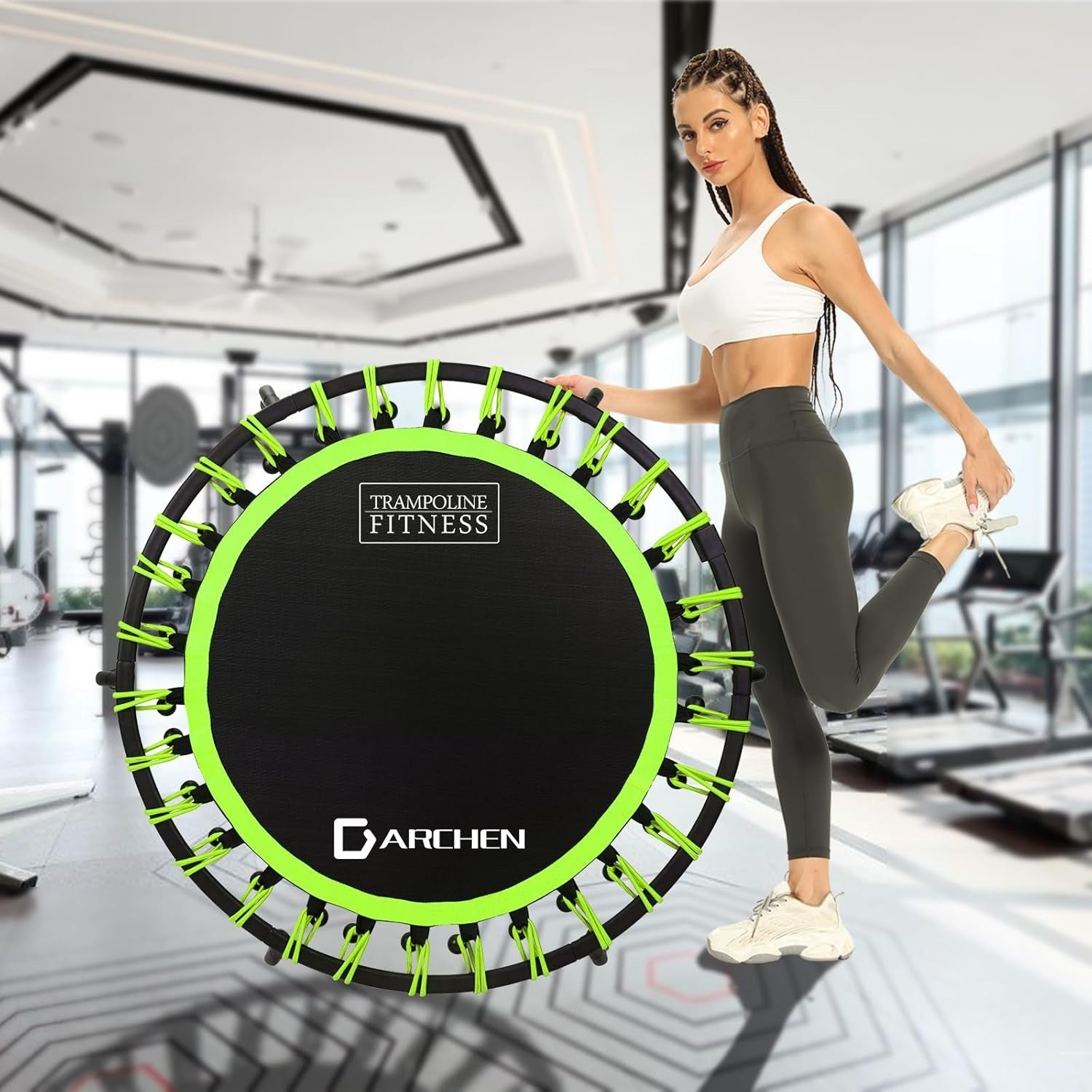 40in Quiet Bungee Rebounder Trampoline Indoor Fitness 150KG