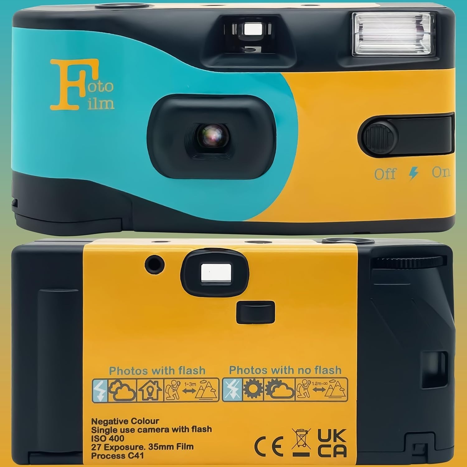 5 Pack Disposable Film Cameras 35mm ISO 400 Flash 27 Exposure Retro