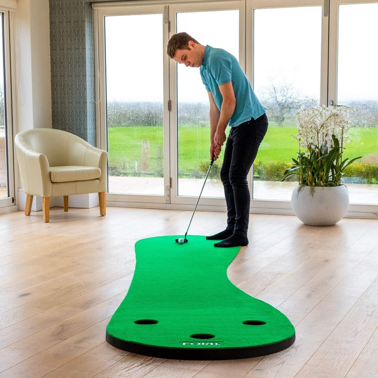 Professional Golf Putting Mat 12ft Indoor Outdoor Practice Green Trainer