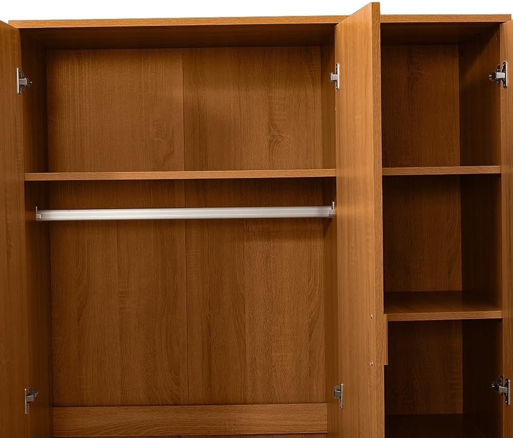 3 Door Wardrobe with Hanging Rail & 6 Shelves | Spacious Bedroom Storage