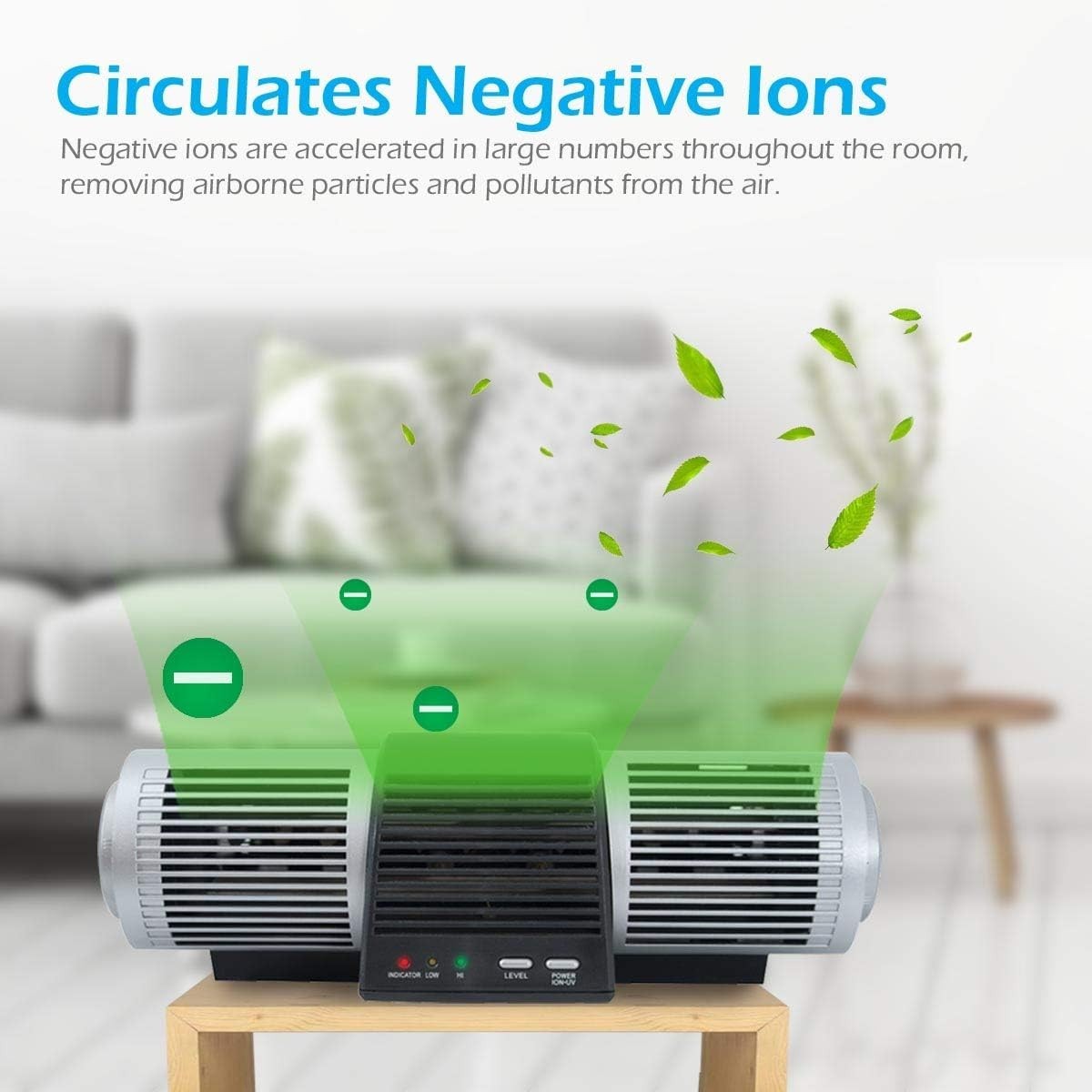 UV Ionic Air Purifier Ioniser Fan 60M Ions Mold Germ Virus