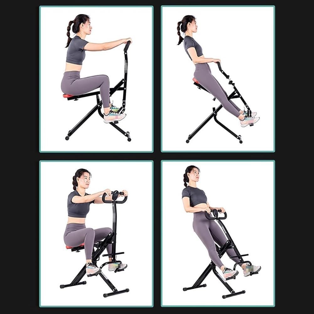 Heavy Iron Squat Assist Trainer Foldable Horse Rider w Monitor Seat