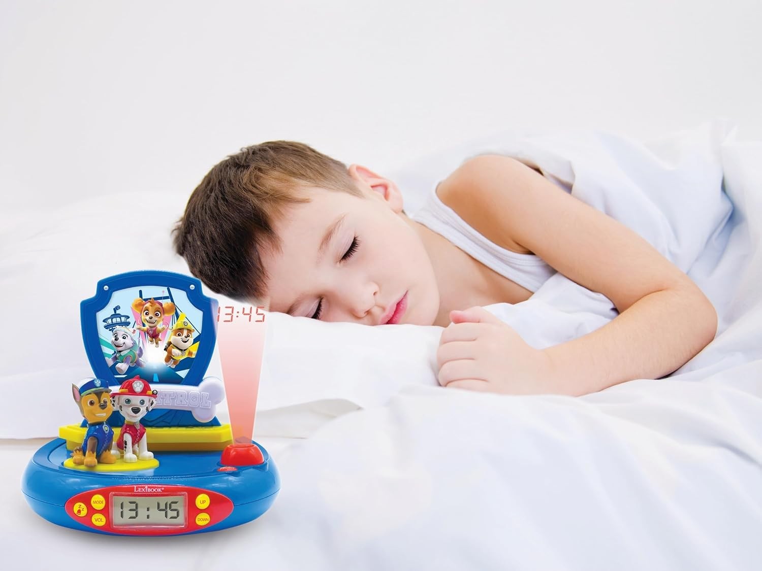 Kids Projector Alarm Clock Night Light Ceiling Time Display Blue