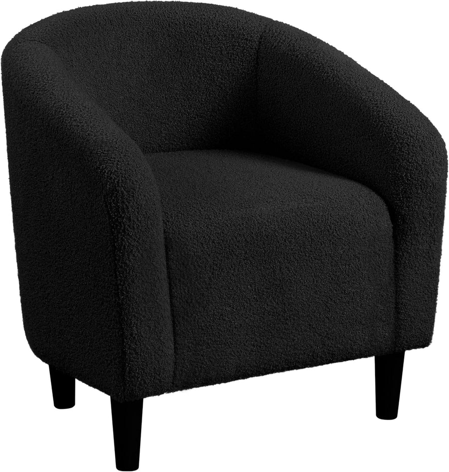 Boucle Tub Chair Ivory Accent Barrel Armchair Living Room