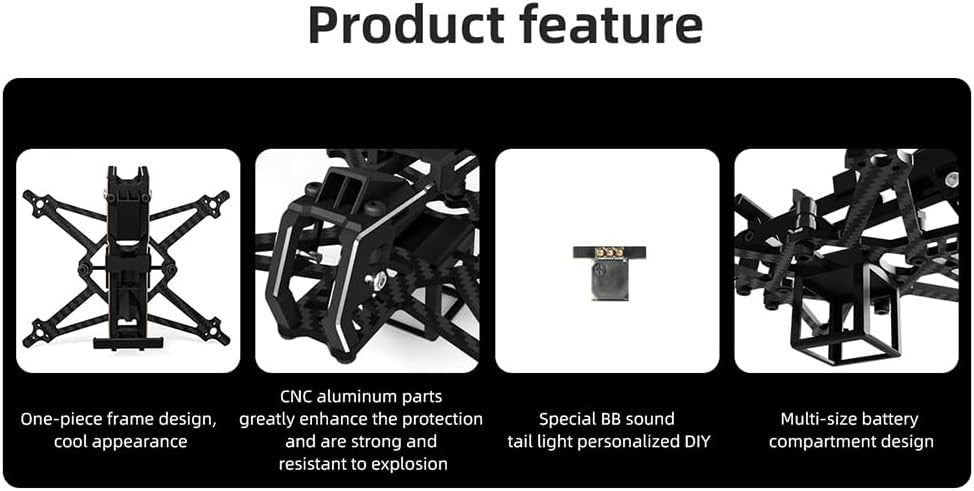 HGLRC Draknight 2 Inch Carbon Fiber Frame Kit for FPV Racing Drone Build