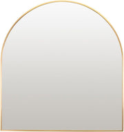 Gold Arched Wall Mirror 80x85cm Modern Thin Frame Overmantle Hallway