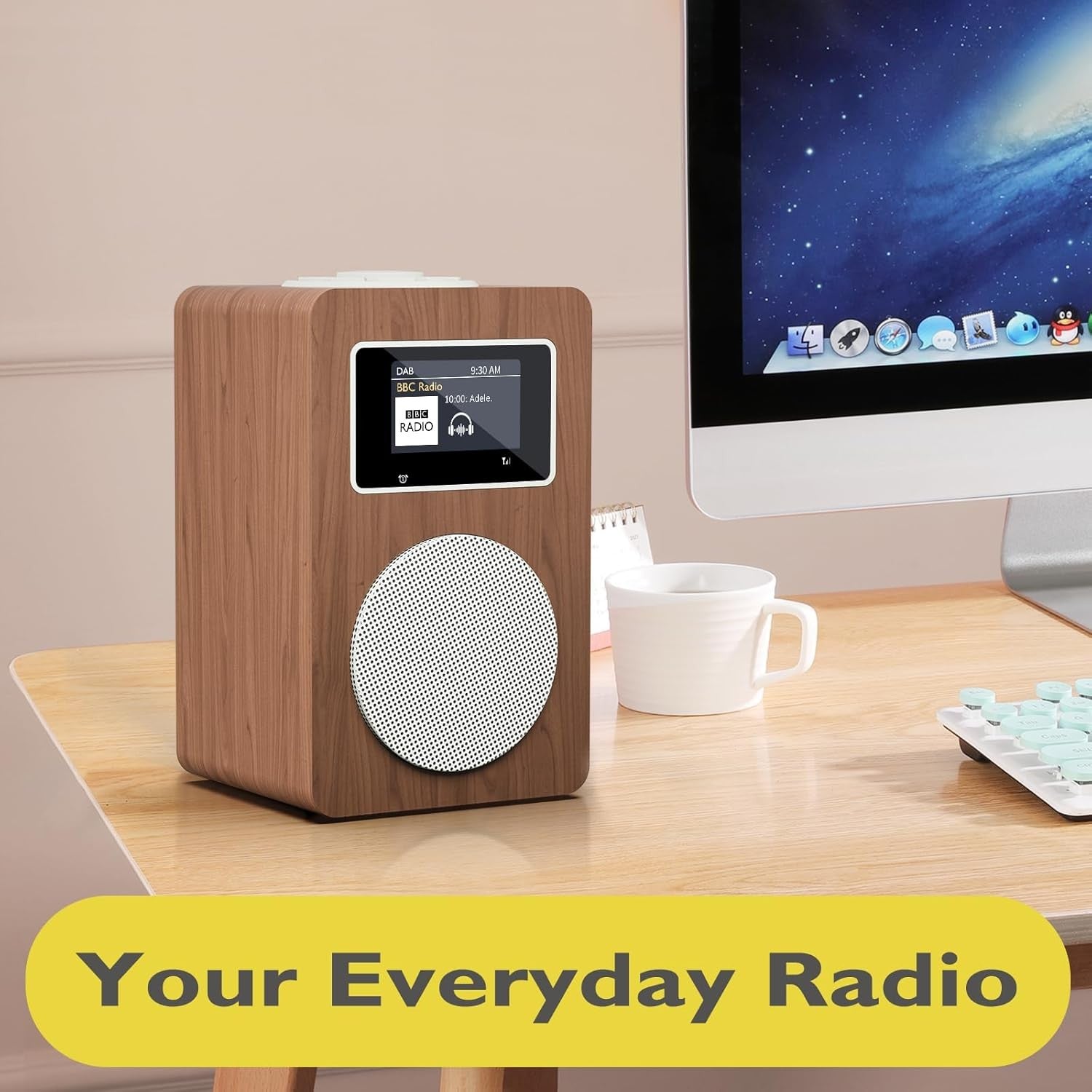 DAB+ Digital Radio Alarm Clock Bluetooth FM Dual Alarm Colour Display