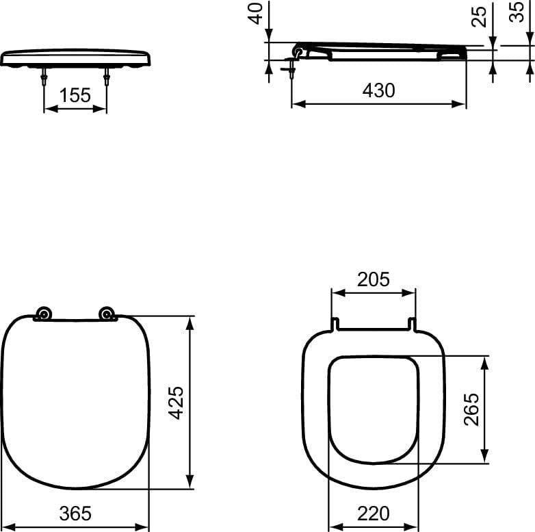 Tempo Round Soft Close Toilet Seat White Gloss Wrapover Quick Release