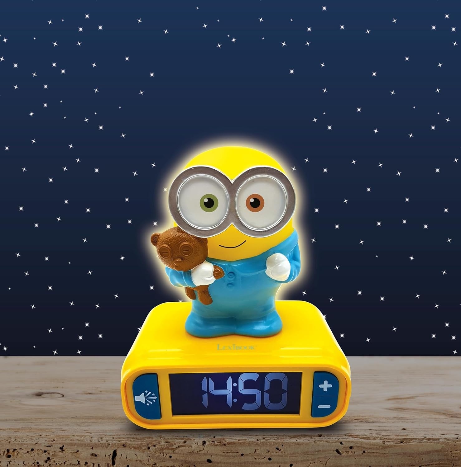 Kids Cartoon Alarm Night Light LED Display Snooze Sounds Bedroom