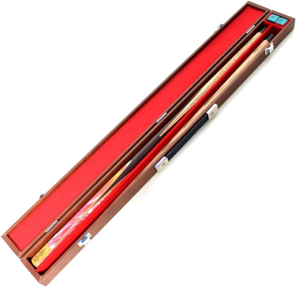 57” Snooker Pool Cue 2 Piece Ash Shaft 9.5mm Tip Case 18oz