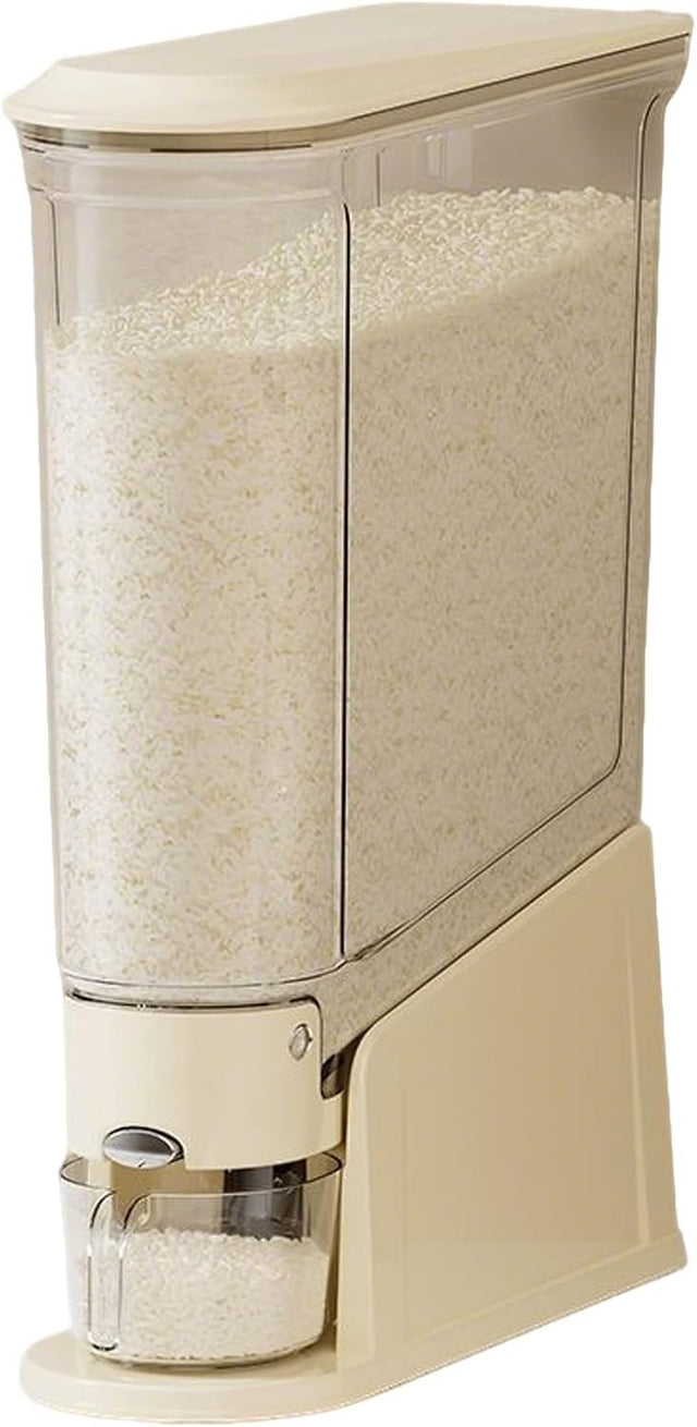 10KG Press Rice Dispenser Airtight Grain Storage Container Slim Bin