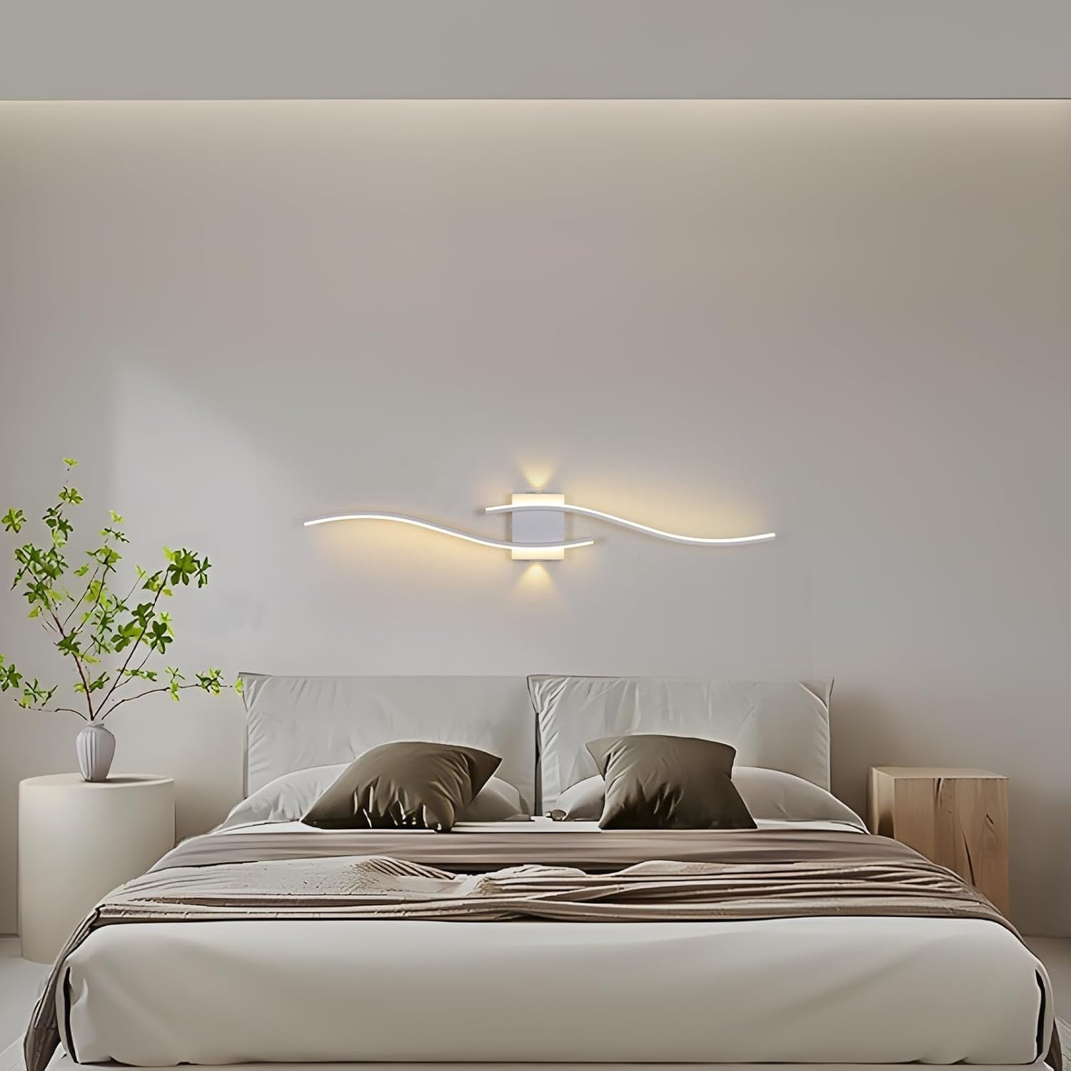 Modern LED Wall Light 100CM Warm White Acrylic Sconce for Bedroom & Hallway