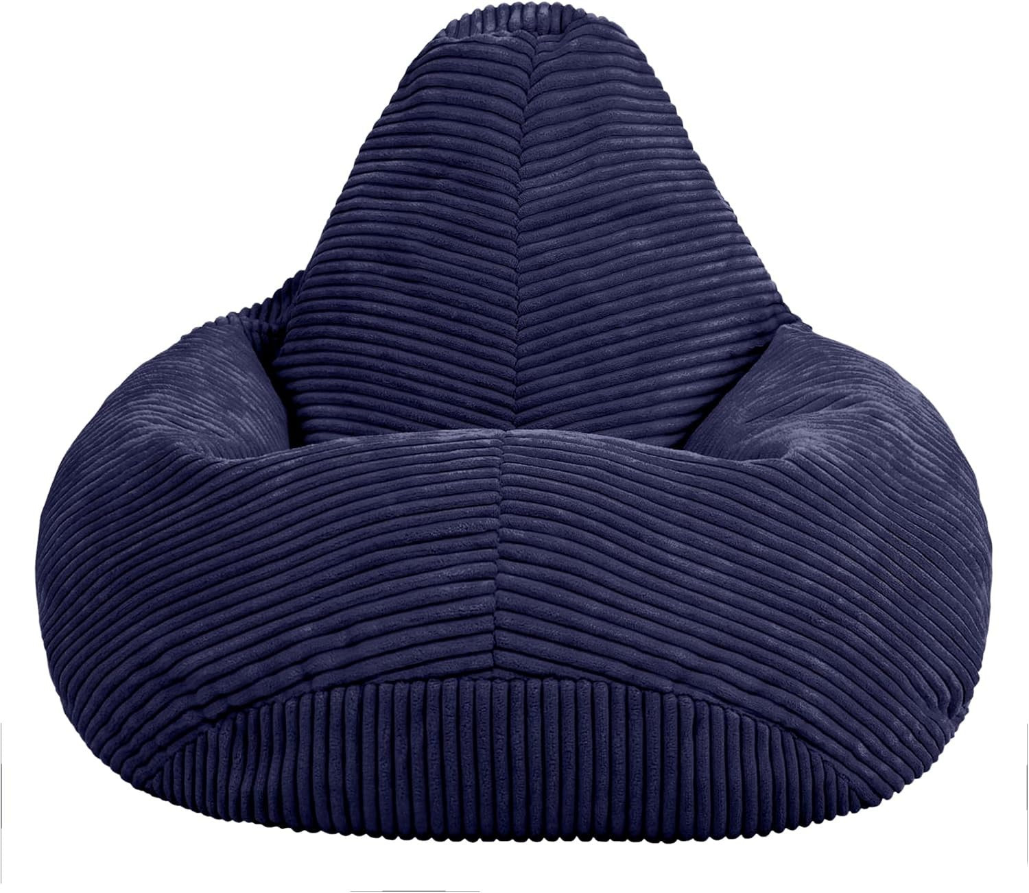 Navy Blue Kids Bean Bag Soft Cord Recliner Seat for Bedroom Lounge Playroom