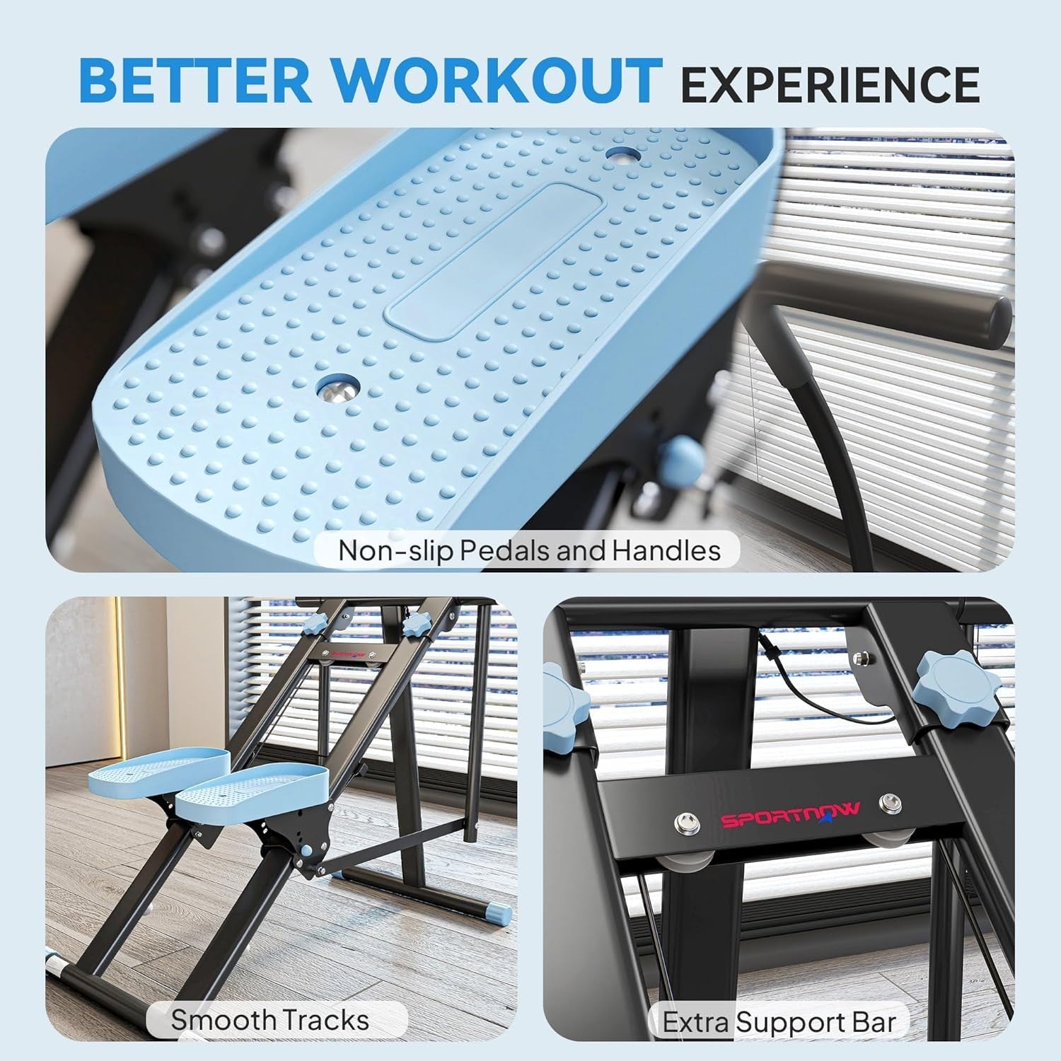 Vertical Climber Stair Stepper for Home w/ Adjustable Pedals & LCD Monitor
