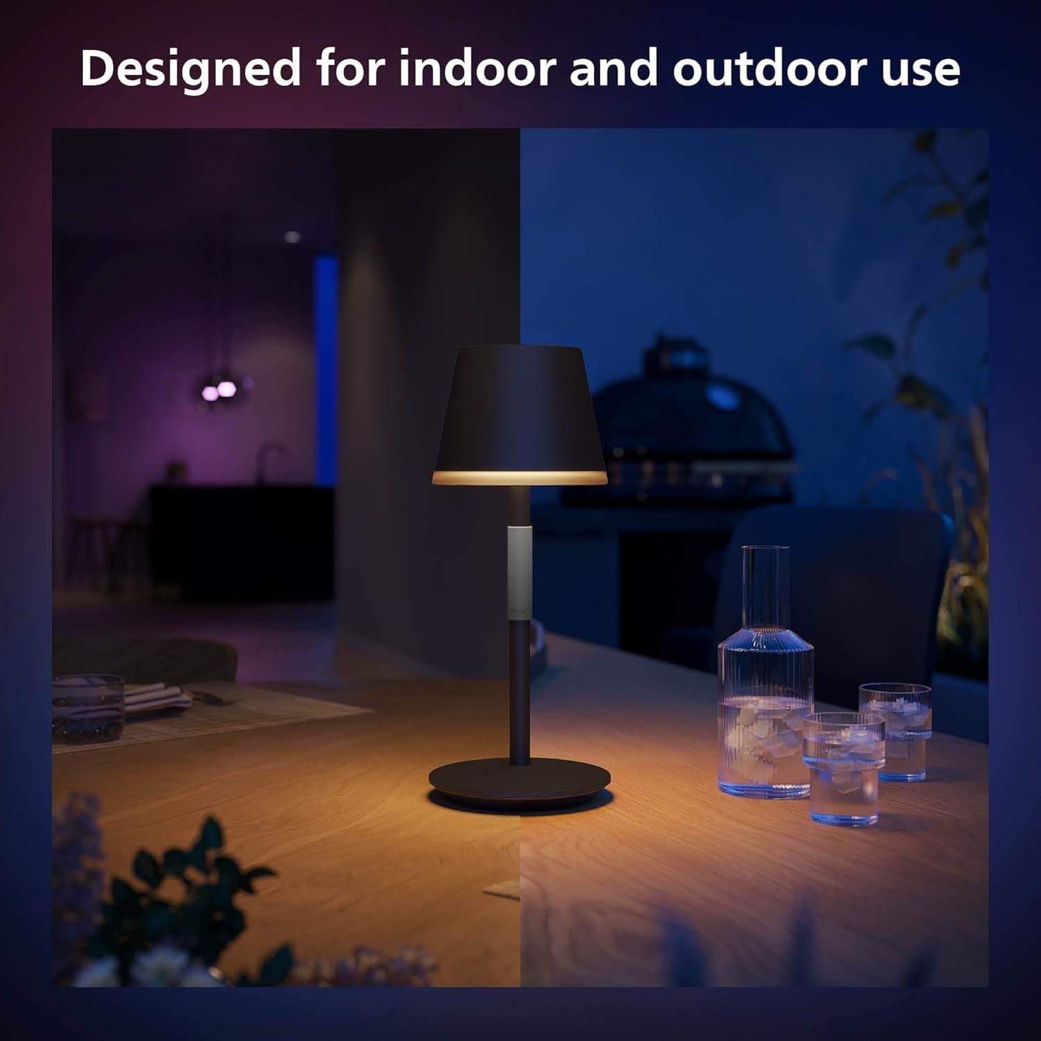 Portable Smart LED Table Lamp with Bluetooth, Rechargeable Battery