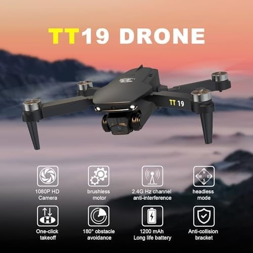 1080P HD Foldable Drone w/ Brushless Motor Obstacle Avoidance 3D Flip Quadcopter
