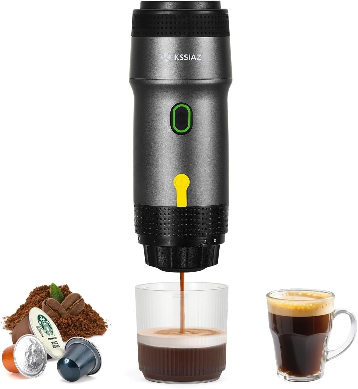 Portable Electric Espresso Maker 20Bar Self-Heating USB-C Mini Travel Machine