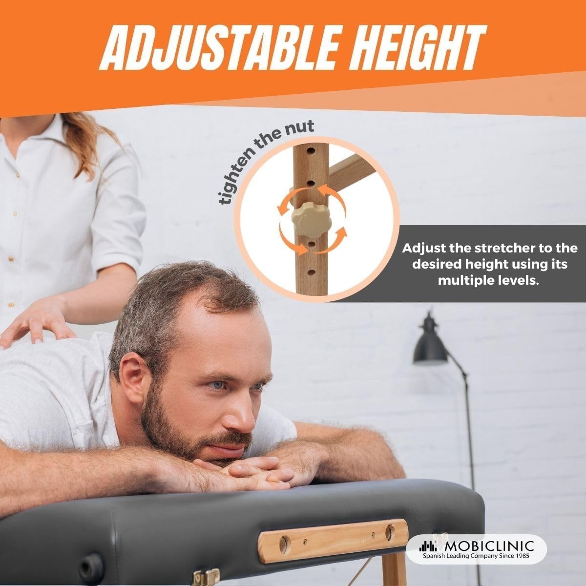 Portable Wooden Massage Table Foldable Adjustable Physiotherapy Bed Black