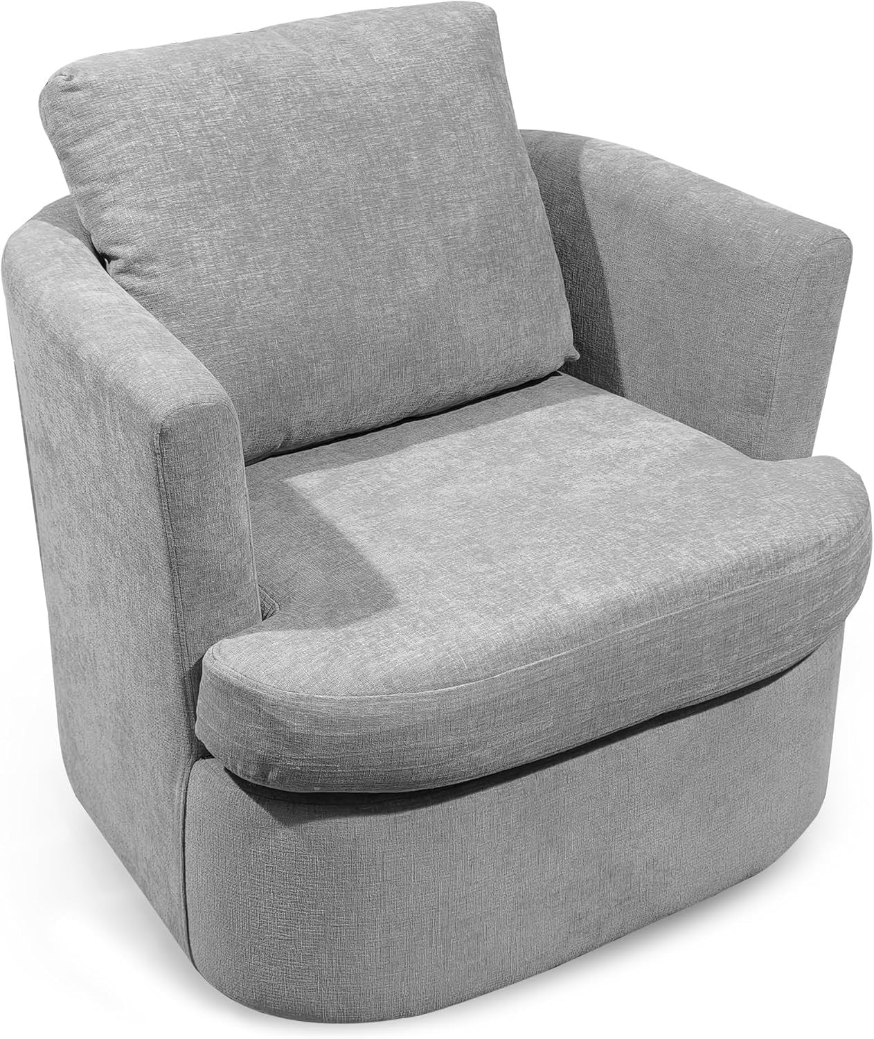 Swivel Tub Chair Accent Armchair with Pillow Grey