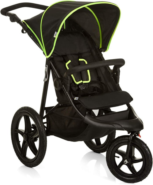 All Terrain Pushchair 3 Wheeler Air Tyre Stroller Reclining Seat Black Yellow