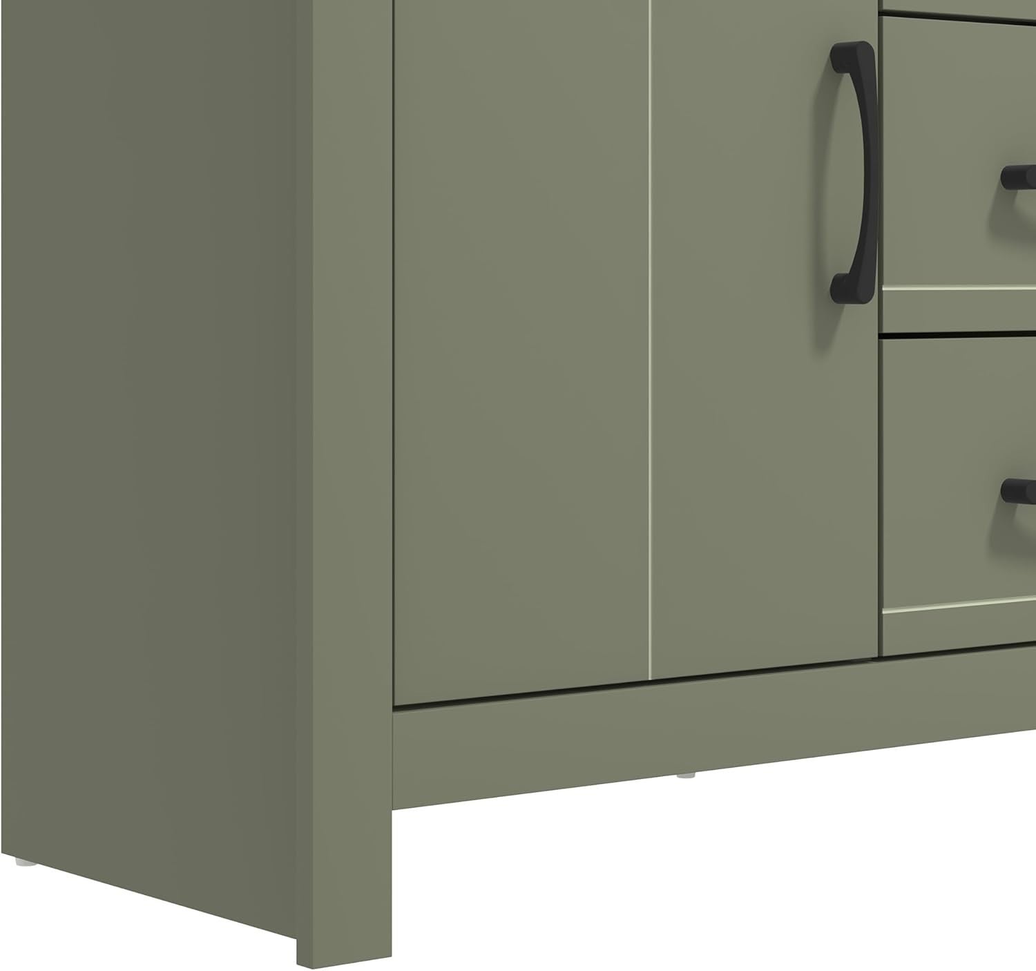 Large Storage Sideboard Cabinet 2 Doors 3 Drawers Adjustable Shelves