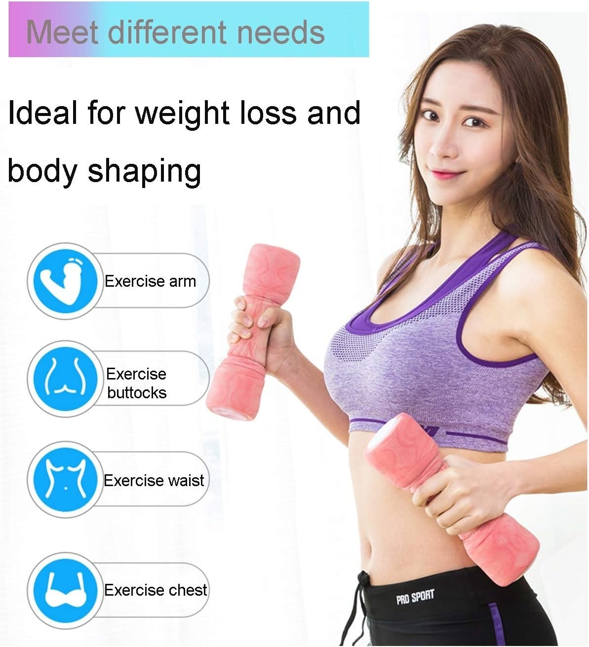 Ladies Adjustable Hand Weights Pair 1–4kg Non Slip Home Fitness