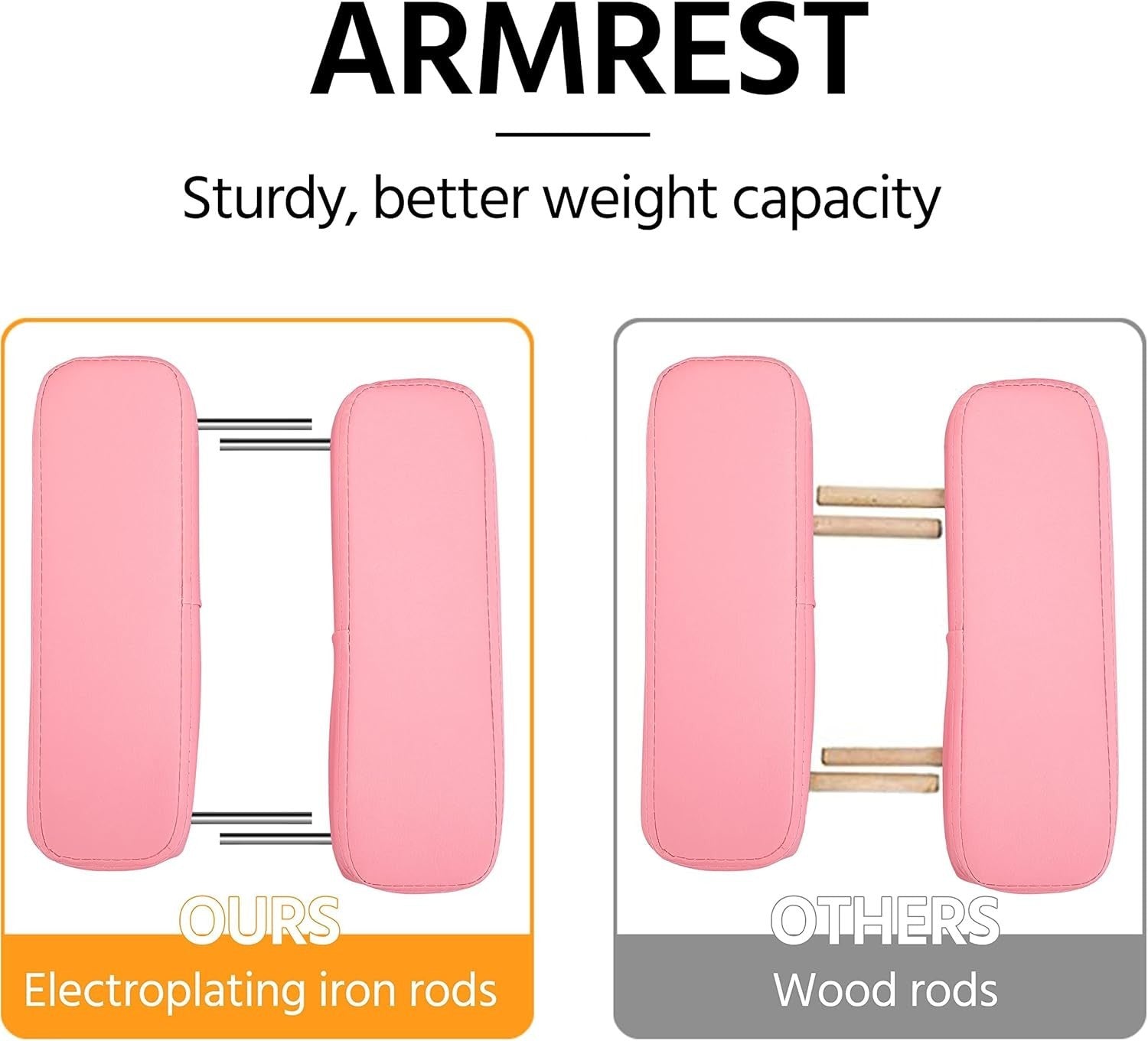 Adjustable 3-Section Folding Massage Table Beauty Lash Bed Portable Pink 60cm
