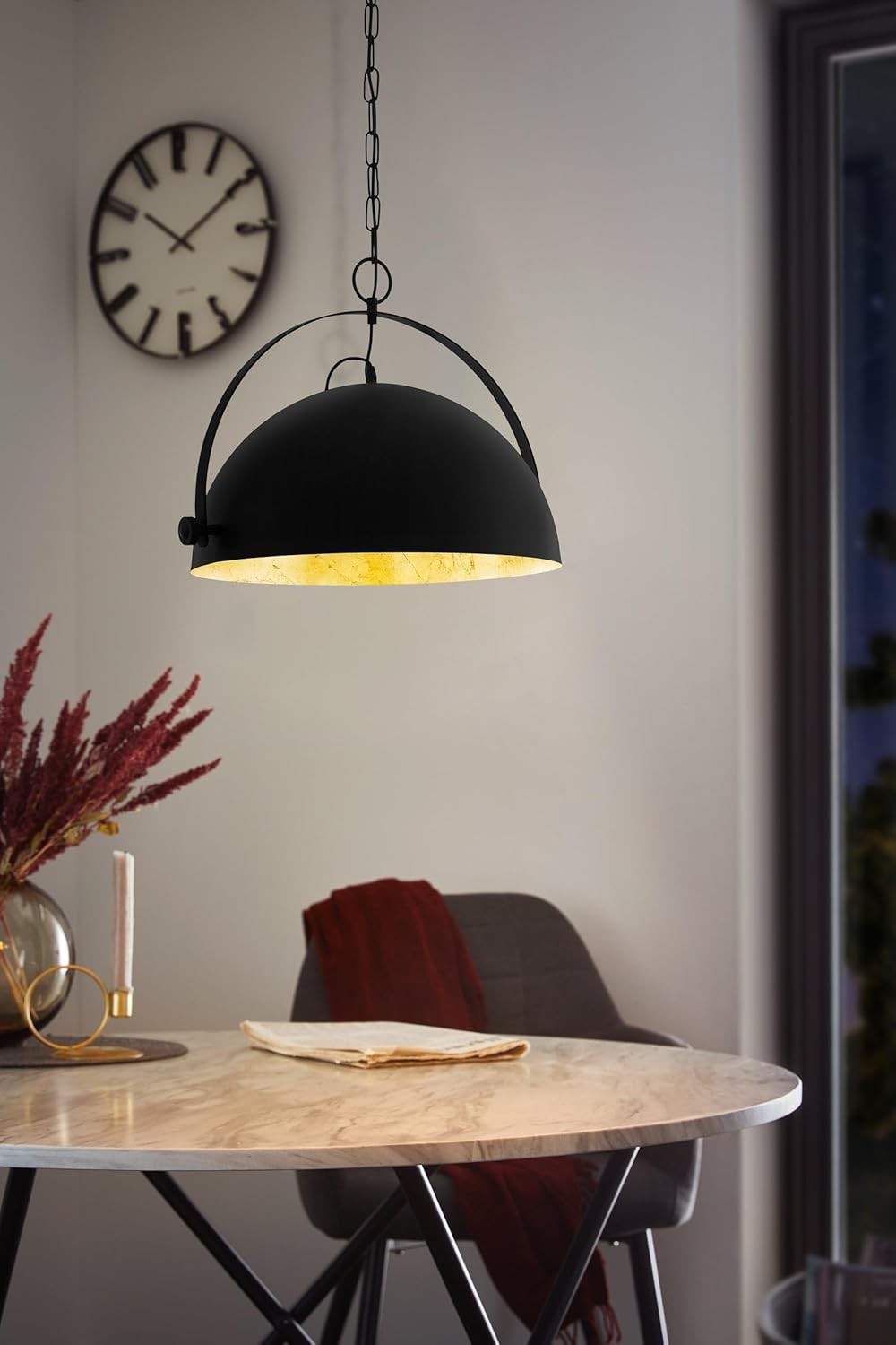 Industrial Pendant Ceiling Light Black Gold Vintage Metal Hanging Lamp E27
