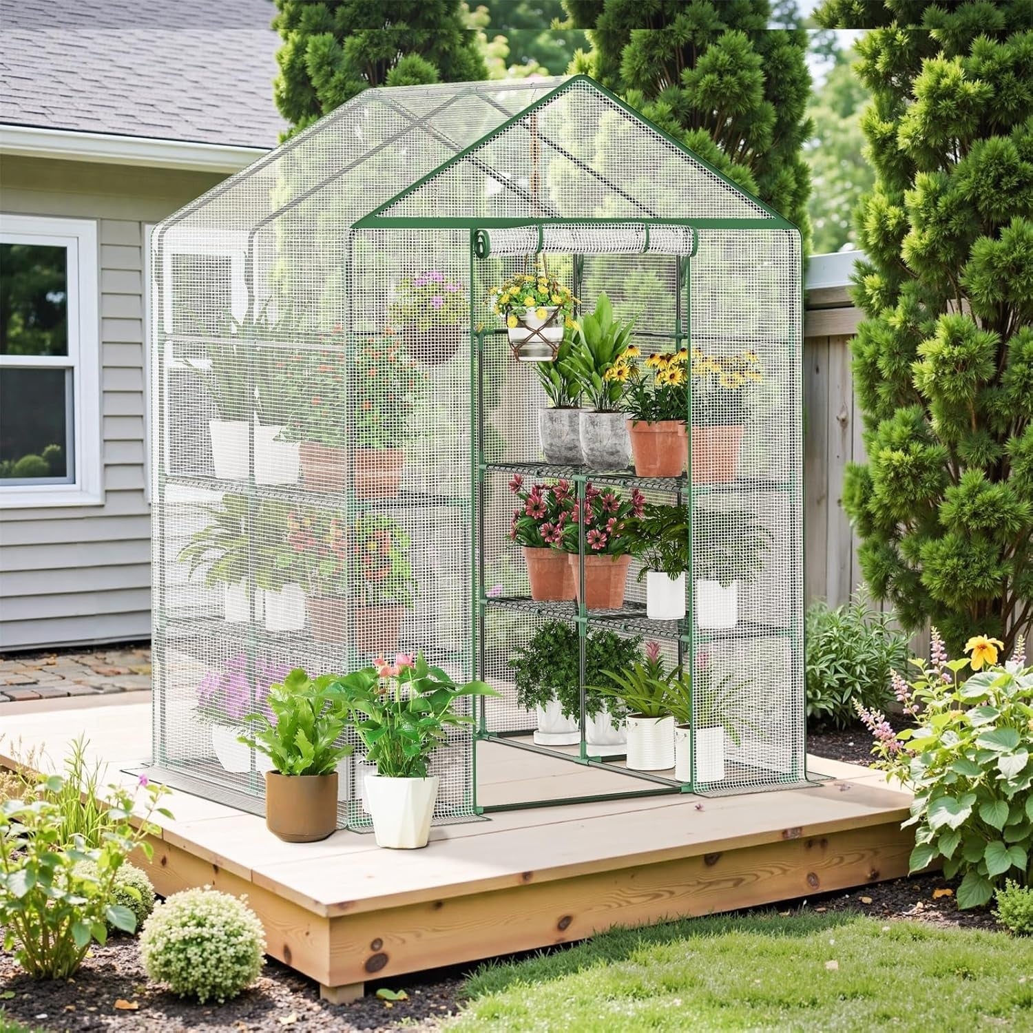 Walk-In Greenhouse 3 Tier 12 Shelves | Heavy Duty UV-Resistant PE Cover