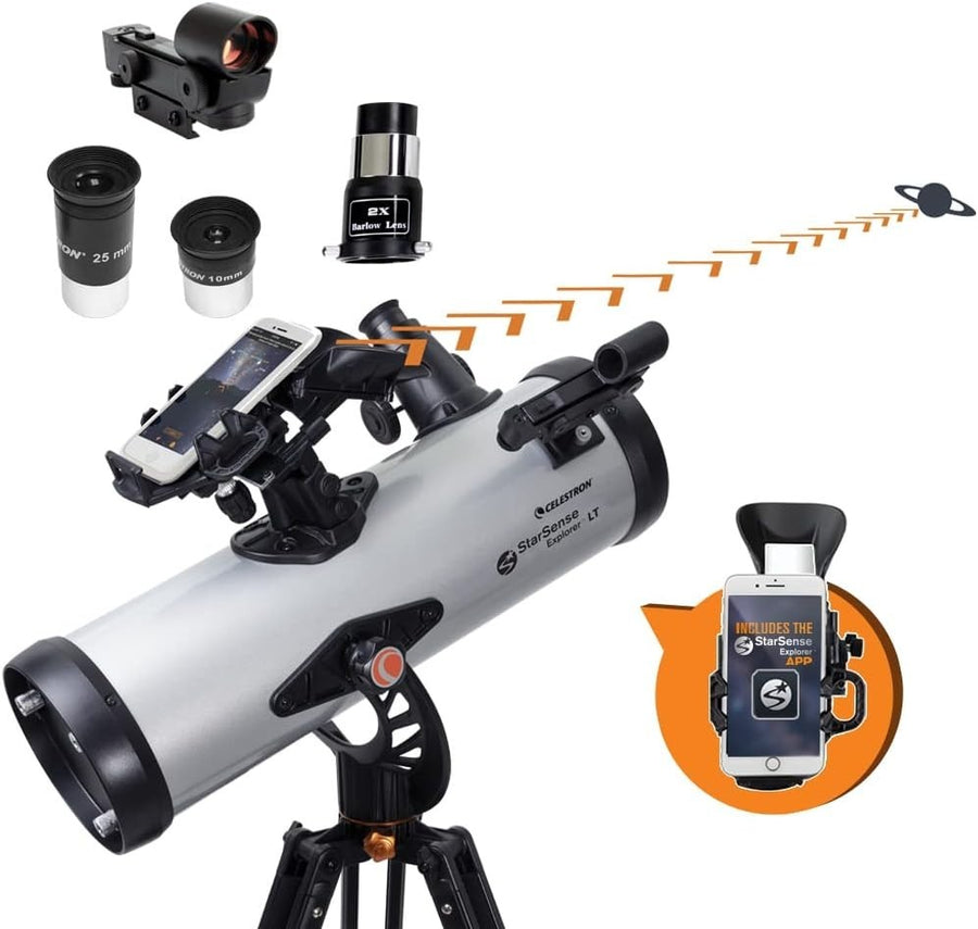 114mm Smartphone-Guided Telescope, StarSense App, Red Dot Finderscope, Black