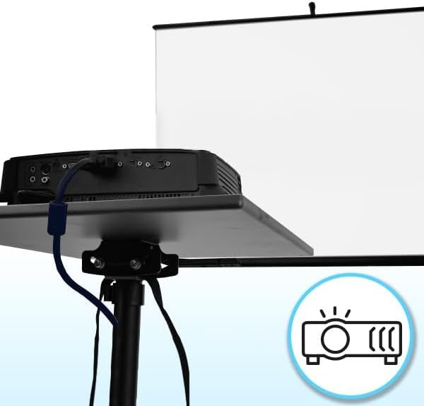 Adjustable Projector Stand on Wheels Laptop Trolley Height Adjustable Table
