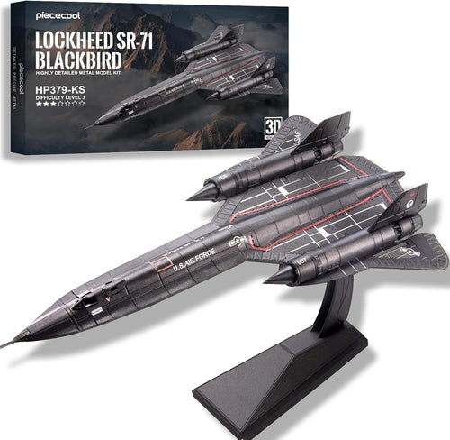 Metal 3D Puzzle SR-71 Blackbird Jet Aircraft Model Kit – Stainless Steel DIY