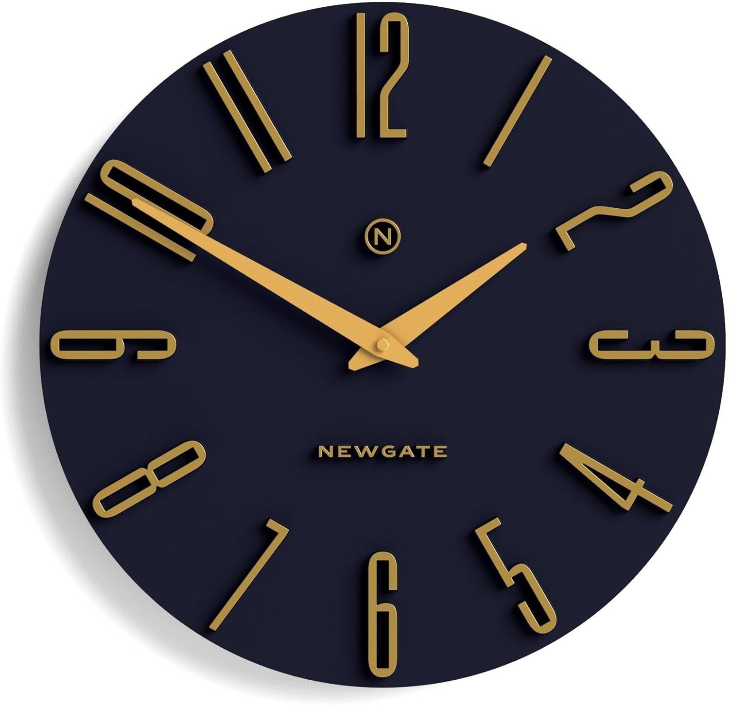 Luxury Wall Clock Blue Gold Modern Silent 40cm Office Home Decor