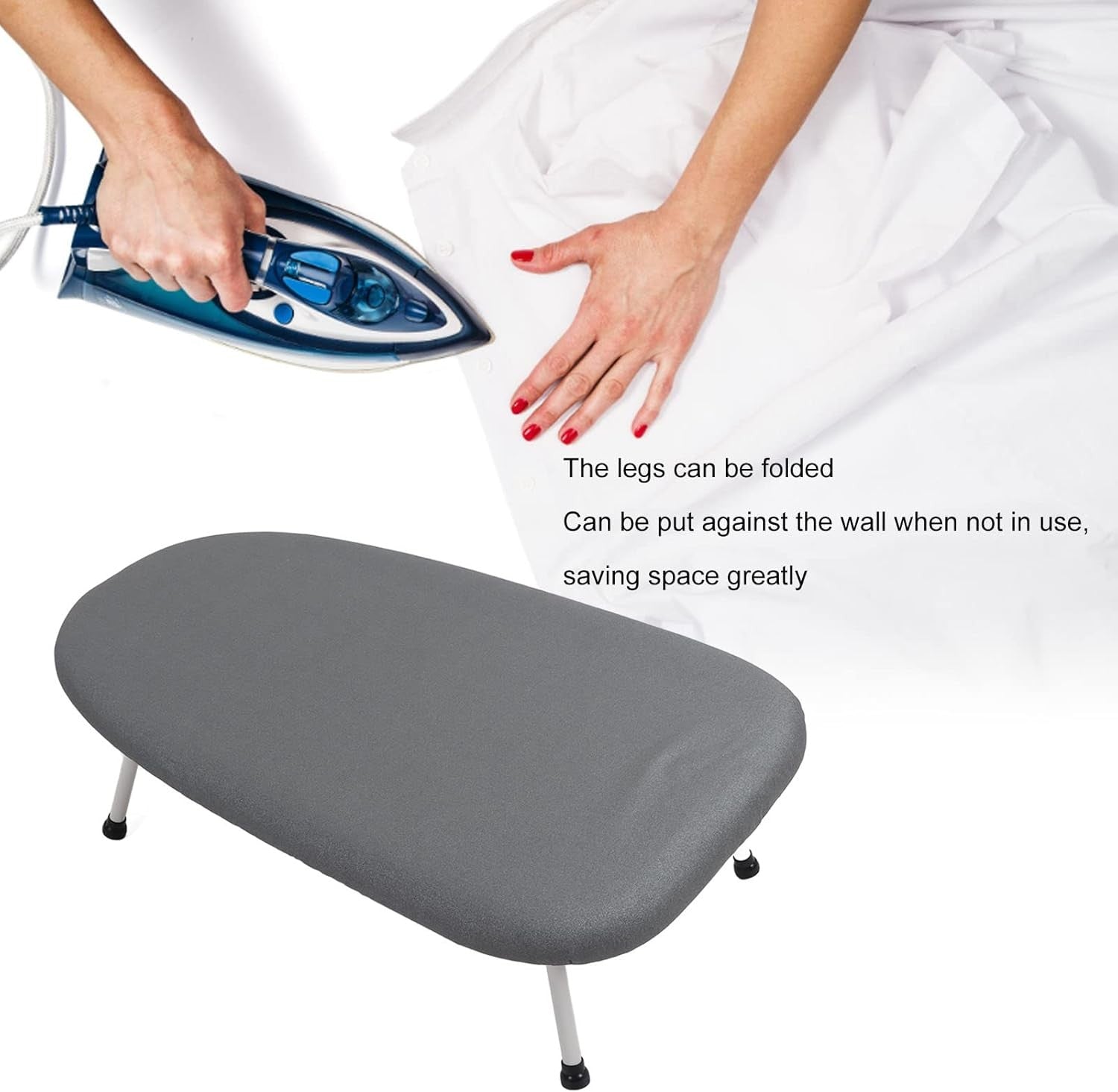 Tabletop Ironing Board Extra Wide Folding Legs Compact Space Saving