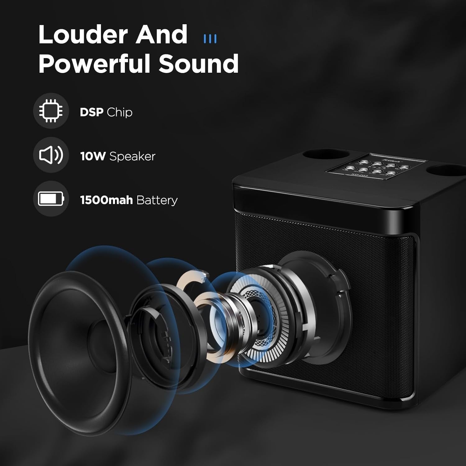 Portable Karaoke Machine with 2 Wireless Mics, Bluetooth PA System