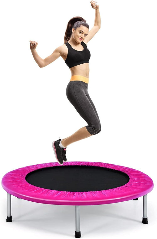 38in Foldable Fitness Rebounder Trampoline PVC Cover Indoor Outdoor