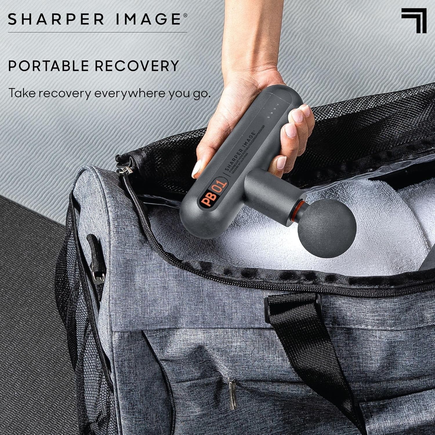 Compact Deep Tissue Massage Gun Portable Muscle Relaxer 4 Heads 4 Speeds