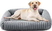 XL Orthopedic Dog Bed 35x25in Washable Furry Sofa Grey