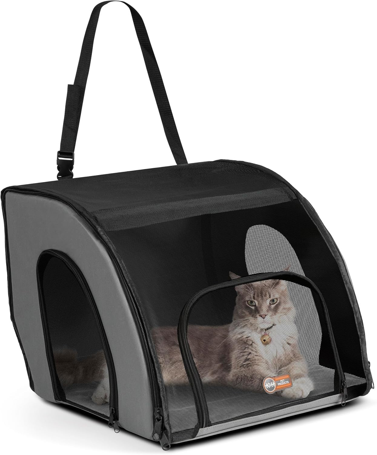 Travel Safety Pet Carrier 43x41x38cm Soft Dog Cat Car Seat Crate Grey Black