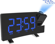 Projection Alarm Clock Large LED Display FM Radio Snooze Bedside Timer
