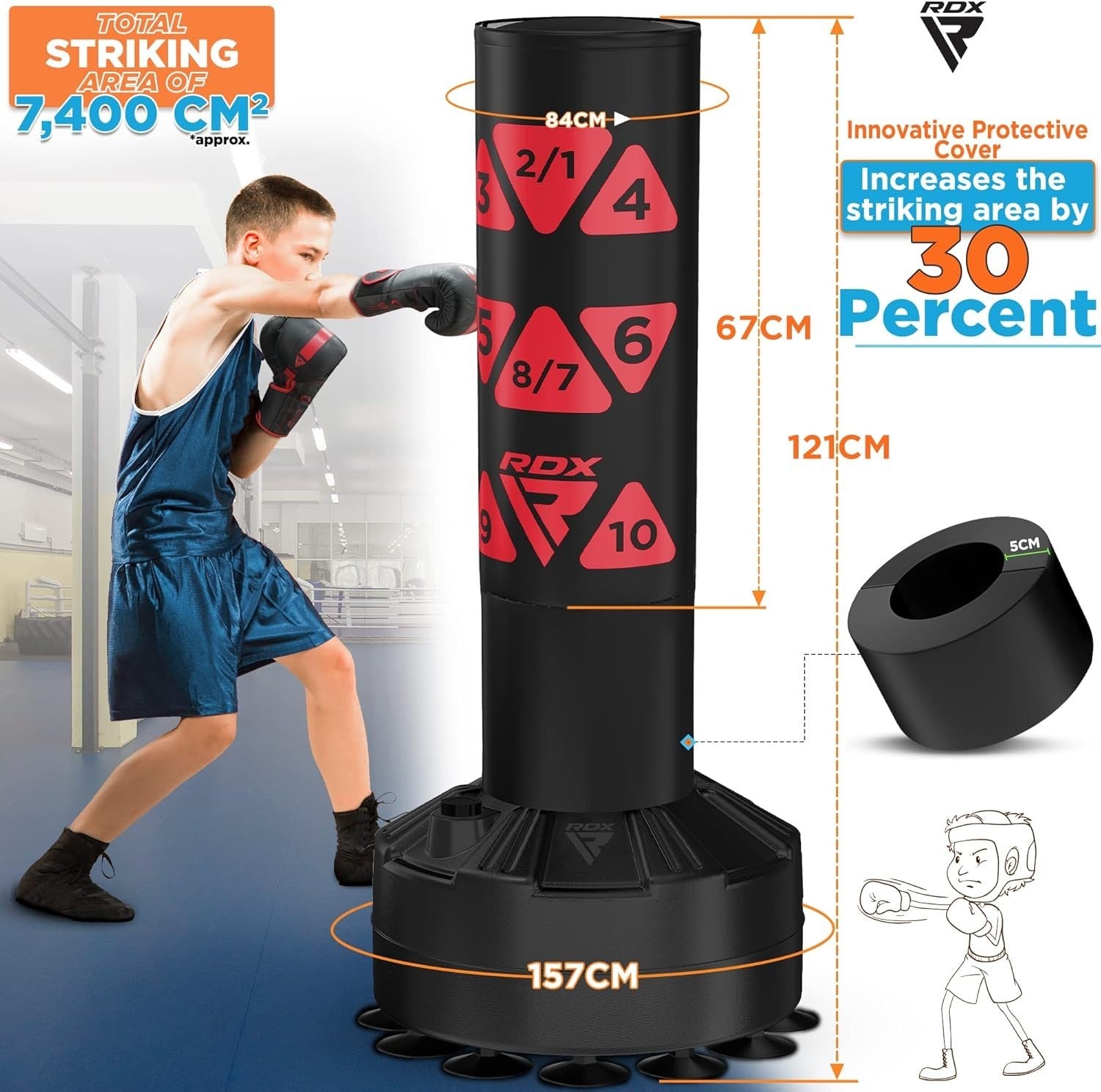 Junior Freestanding Kickboxing Punch Bag 4FT Heavy Target Set