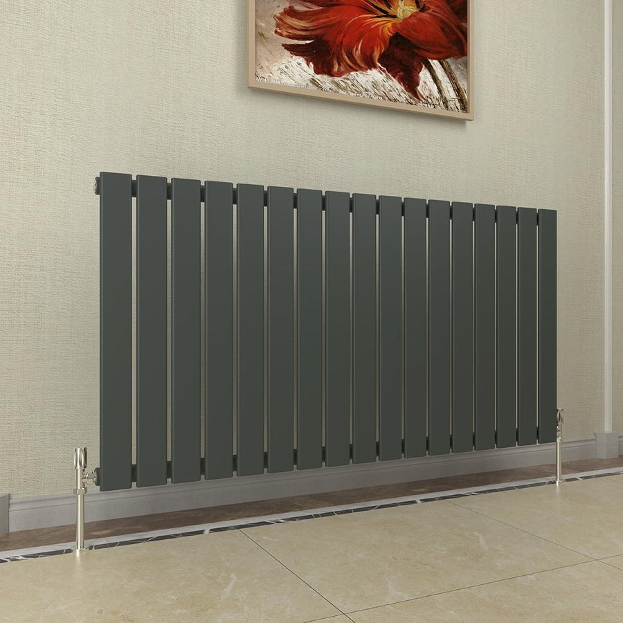 Anthracite Horizontal Radiator 600x1156mm Single Flat Panel Modern