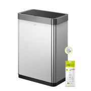 40L Double Recycling Sensor Bin Brushed Steel