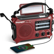 Emergency Weather Alert Radio Solar Hand Crank AM FM SW 7 Band Red