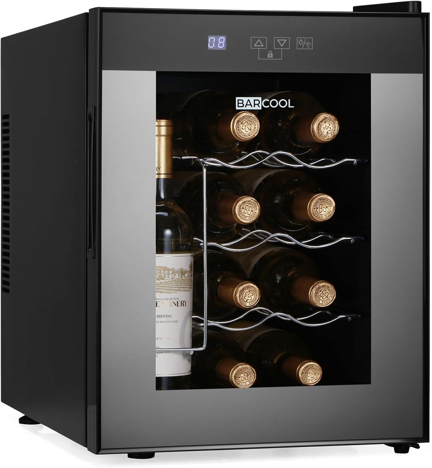 12 Bottle Wine Fridge Cooler Digital Display Glass Door Quiet Countertop